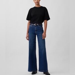 GAP High Rise Stride Wide-Leg Jeans Dark Blue size 29
